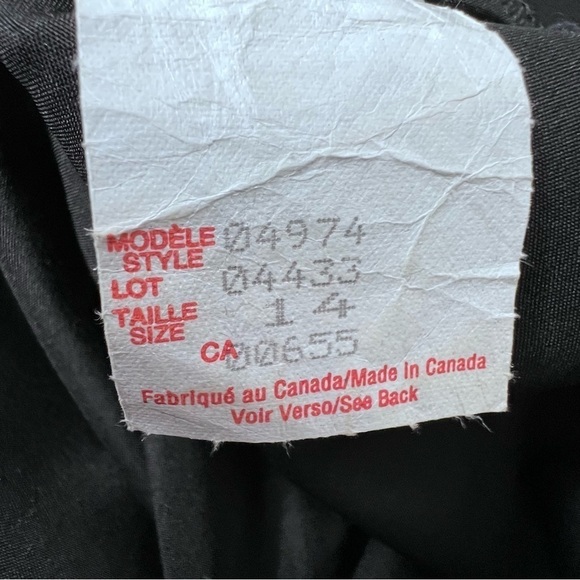 Vintage Addition Elle Black Chiffon Beaded Floral Dress Pants Size 14 - Picture 9 of 10